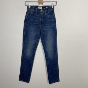 FRAME Women’s Blue Jeans Le Sylvie Slender Straight Denim Size 24.